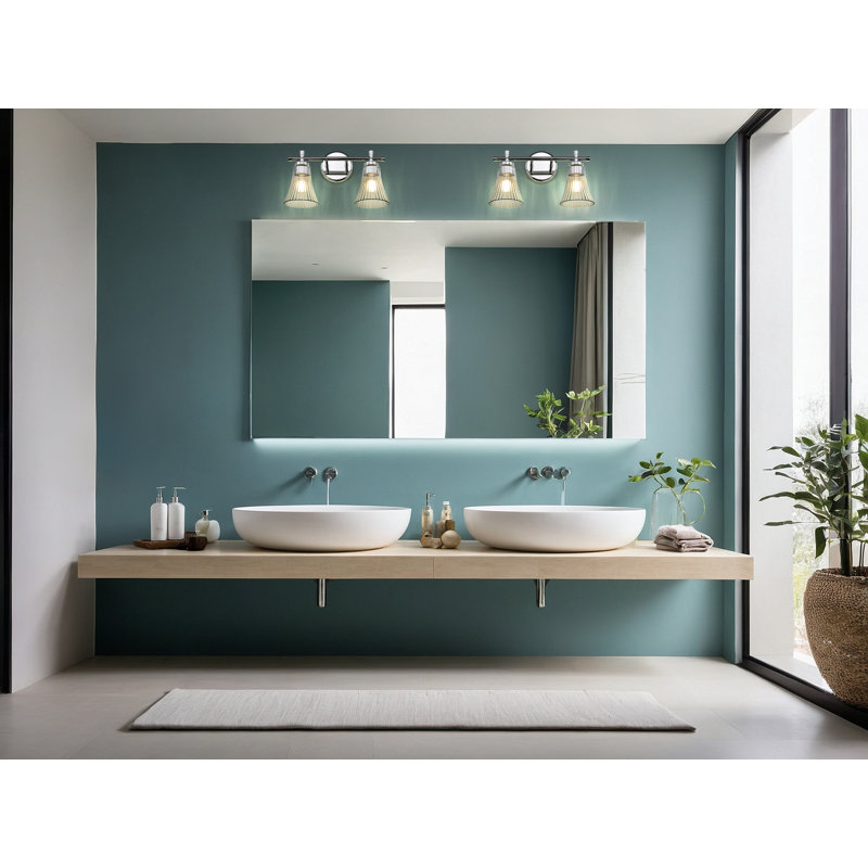 Coiffeuse Maston, H 10 po x l 16 po x P 6,75 po, Deux lumières, Chrome chrome