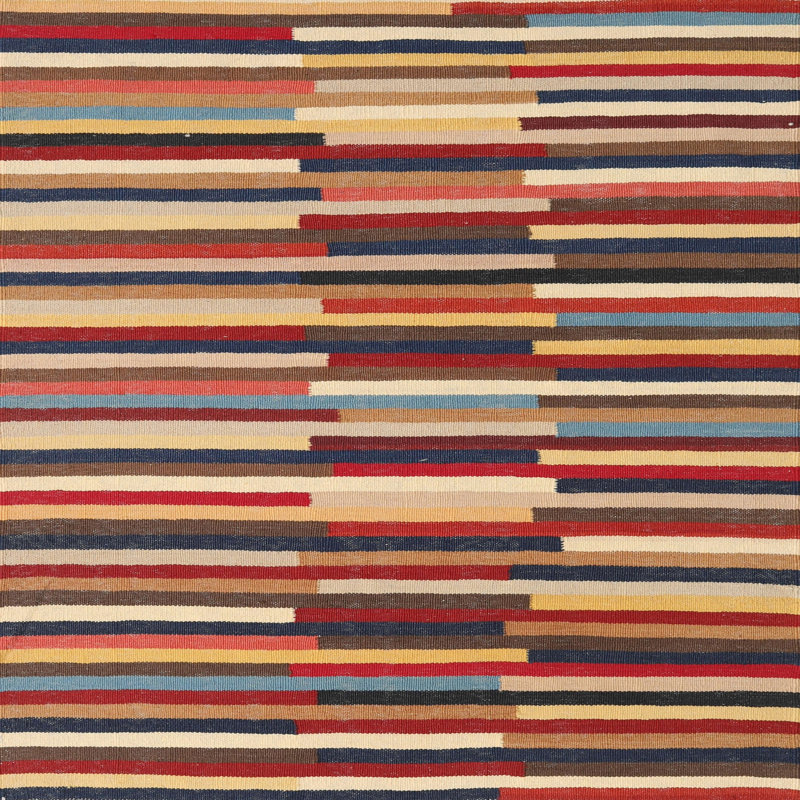Tapis contemporain rouge / vert Loda, Carré 6 pi