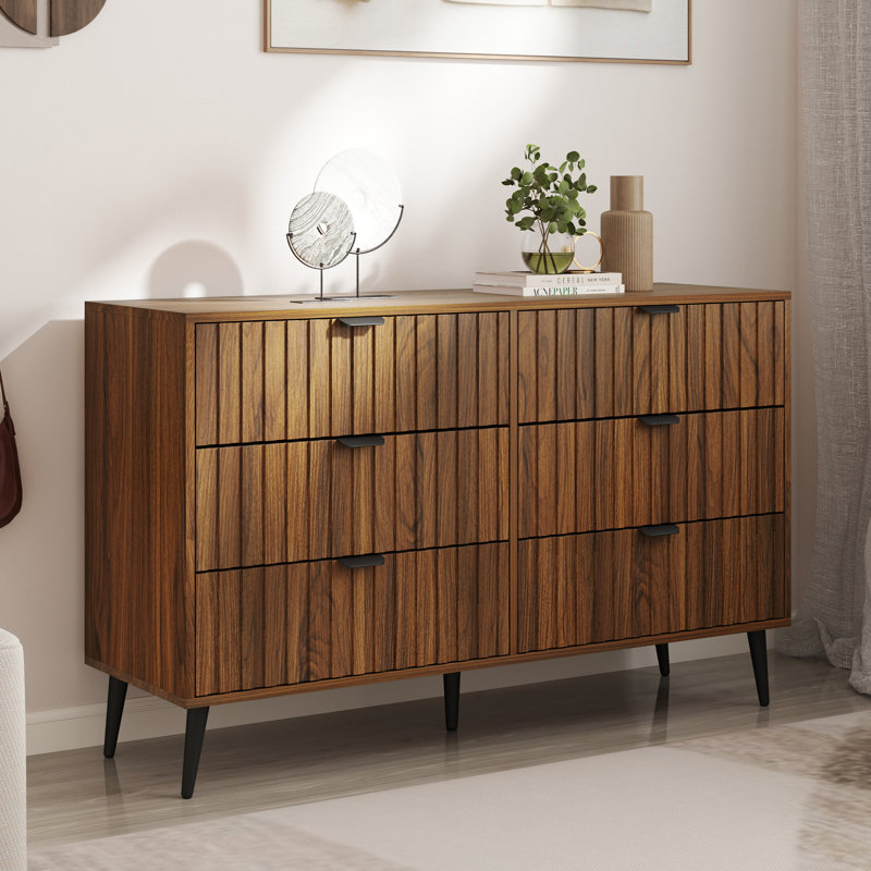 6 - Drawer 47.2" W Dresser, Brun