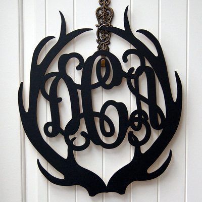 Décoration murale 3 lettres personnalisé antlers