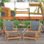 Jasibe Acacia Wood Outdoor Lounge Chair (Set of 2)
