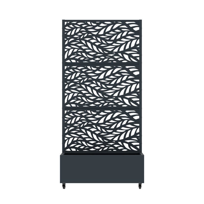 Outdoor Planter Box with Wheels, Cambrian Gray