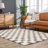 Atiran Checkered Shag Brown Area Rug-917063915