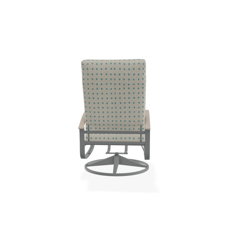 Belle Isle Outdoor Swivel Lounge Chair, Cabana Classic Black Stripe Sunbrella®, Desert P60, Textured Graphite