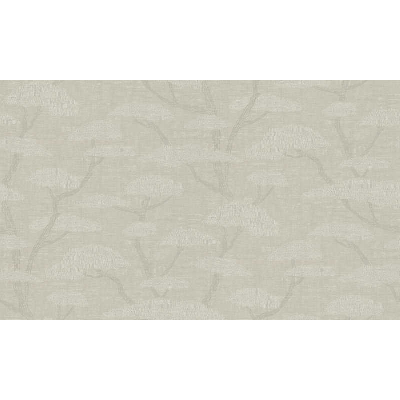 Weesner Chinoiserie Tree Motif 10.05m x 53cm  Textured Matte Wallpaper Roll, Beige