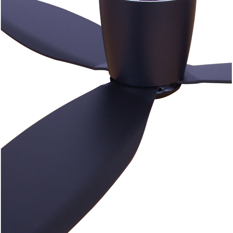Ventilateur de plafond encastré à 3 pales avec télécommande Hardy, Noir