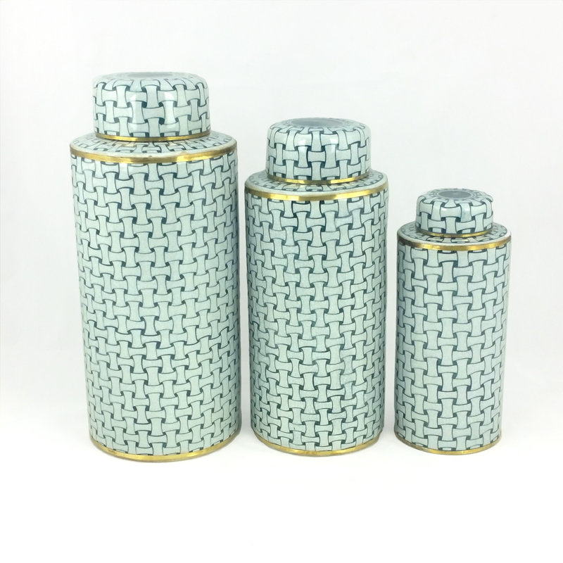 Porcelain China Canister - Set of 3