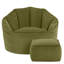 Sirena Velvet Chair and Square Footstool-133631935