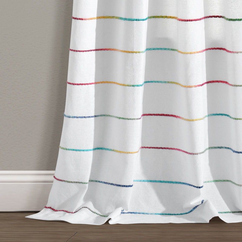 Paire de rideaux semi-transparents Reyna, l 40 po x L 95 po, Arc-en-ciel
