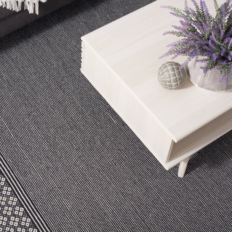 Danytza Flat Weave Cotton Striped Rug, Rectangle 8' x 10'
