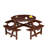 Durable 8-person Metal Wood Patio Dining Set, Rustic Round Design For Garden