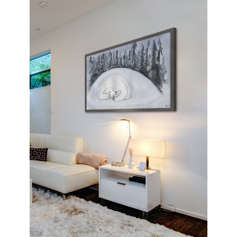 Bear Hibernation by Eyre Tarney - Single Picture Frame Painting, 30cm H x 46cm W x 4cm D