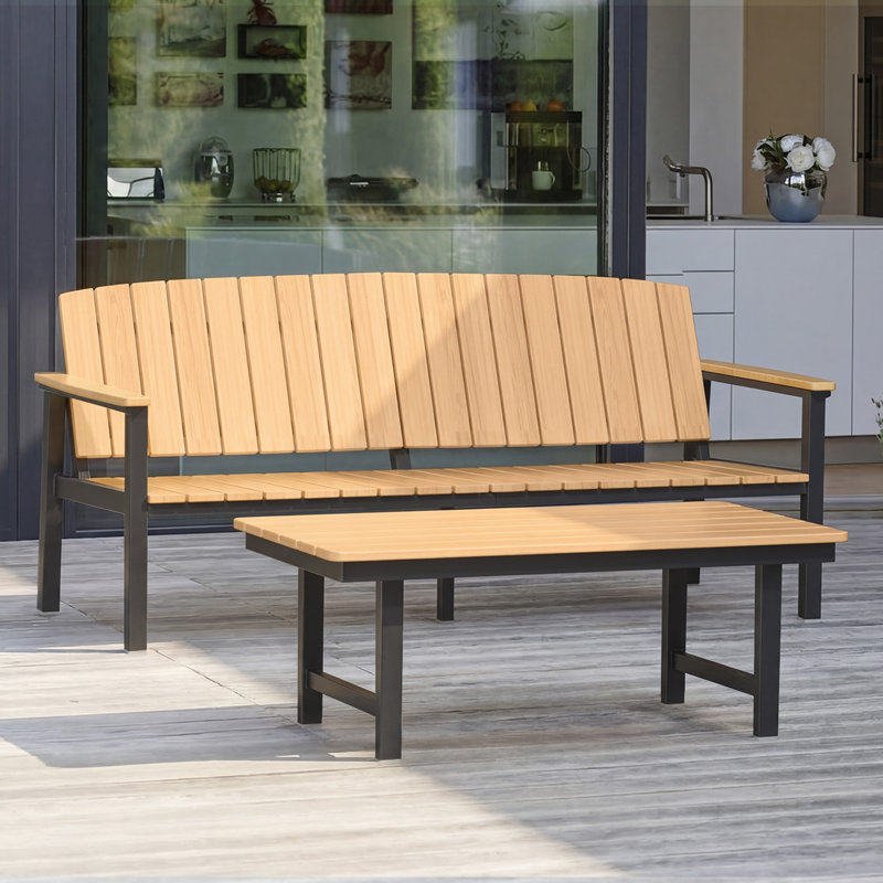 Table basse en aluminium pour patio, cadre en aluminium FPSH, table basse toutes saisons pour la cour, le jardin et la piscine