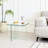 Modern Square Tempered Glass Side Table, Minimalist End Table with Cross Glass Base-1180073904