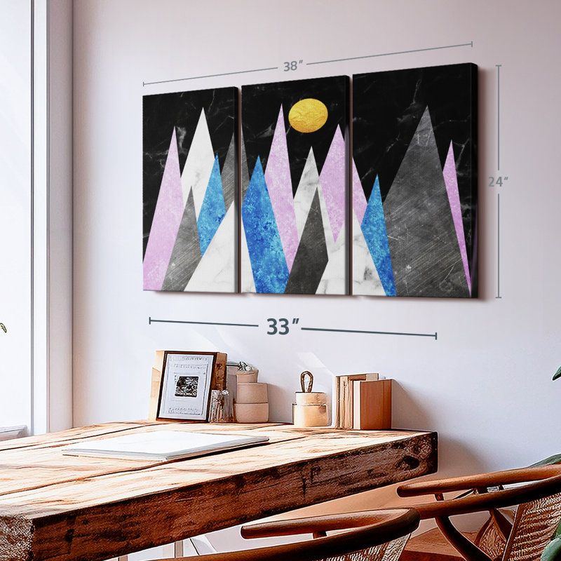 «Marble Texture Mountains» sur toile, H 24 po x l 38 po x P 1,25 po