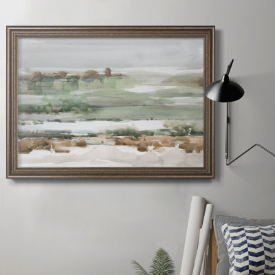 Turquoise et argile II - peinture sur toile encadrée
