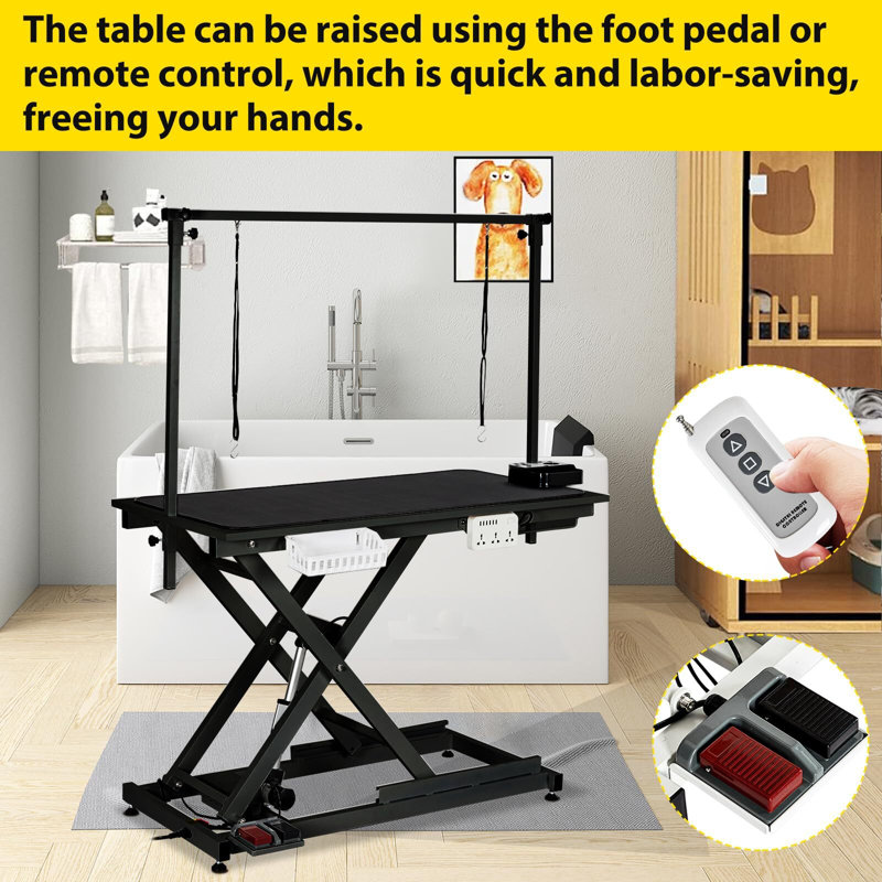 Black Heavy Duty Electric Pet Grooming Table with Adjustable Height