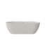 Baignoire autoportante de 69 po en résine de pierre, baignoire de luxe à surface solide avec trop-plein encastré et bonde escamotable, baignoire autoportante élégante autoportante en blanc mat-123339643
