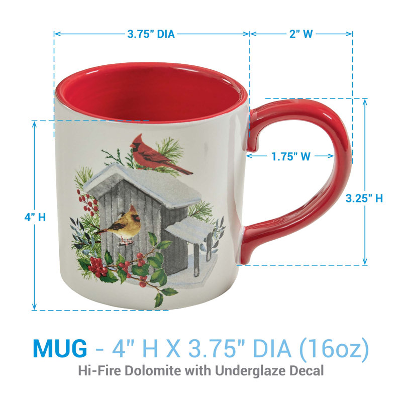  Holiday Cardinal Love Mug Set Of 4
