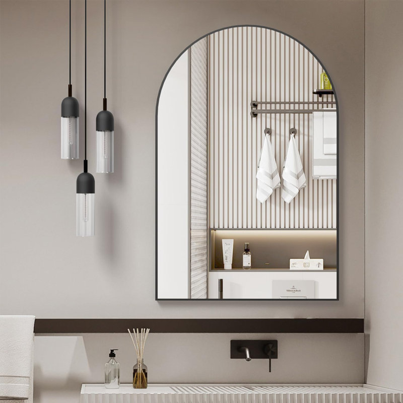 Miroir ovale 20 po x 33 po, 24" x 36", Noir, Arche