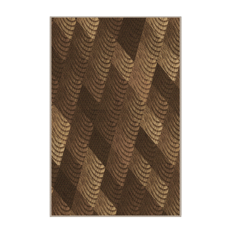 Tapis abstrait en laine brun, Rectangle 8 pi x 12 pi
