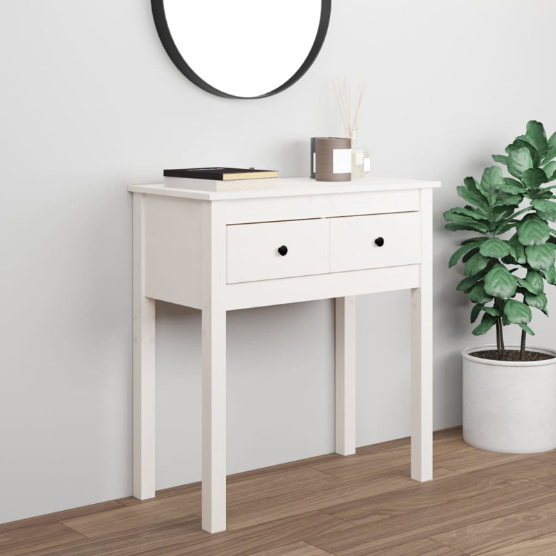 Wightman 100Cm Solid Wood Console Table, 75 H x 75 W x 35 D, White