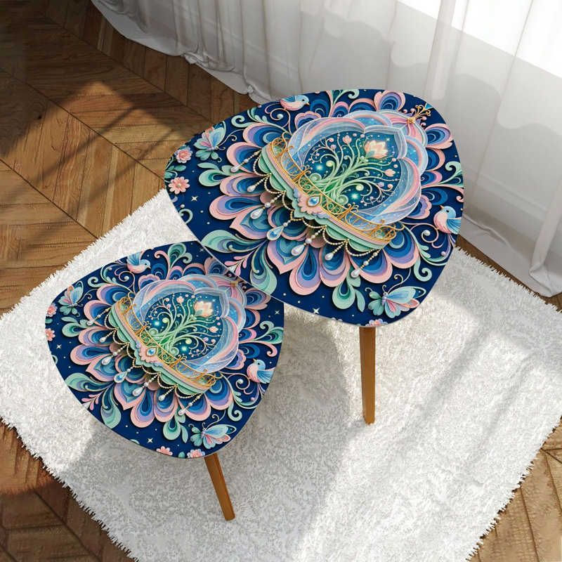 Ensemble de 2 tables basses gigognes Triangle