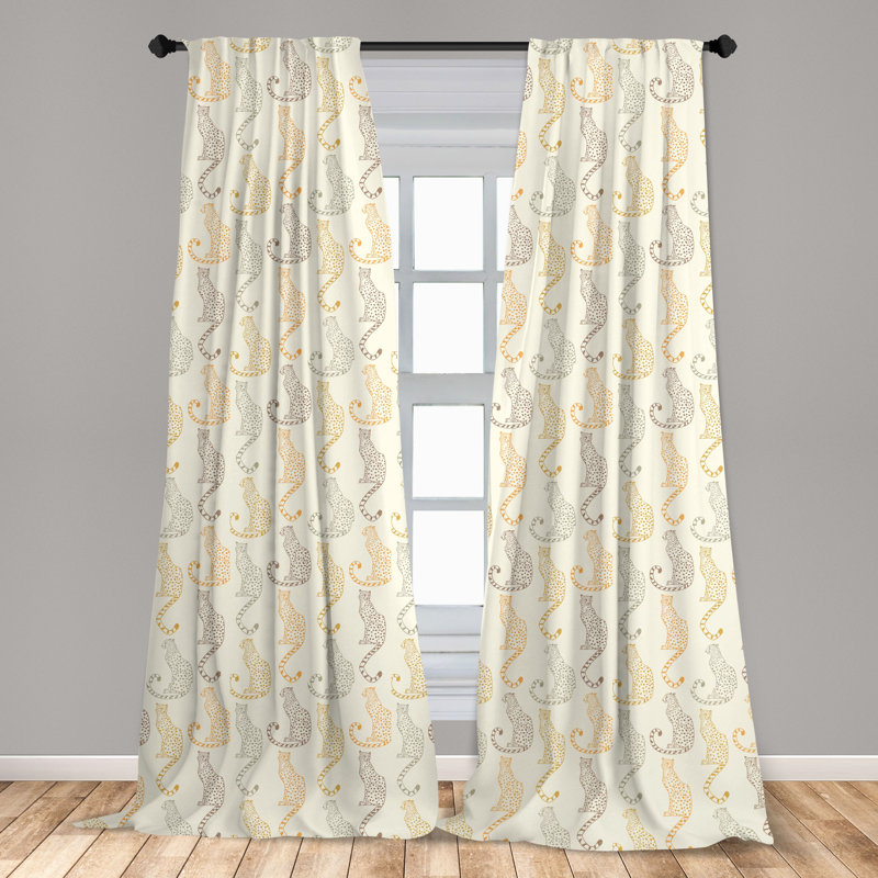 Cheetah Semi-Sheer Rod Pocket Curtain Panels, 28" x 95"