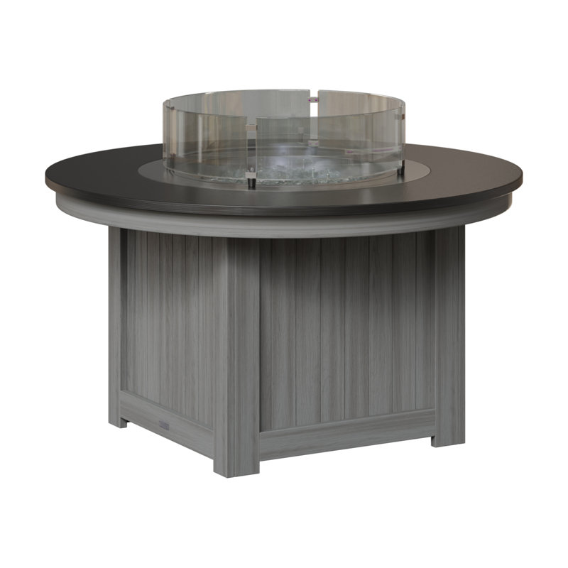 Foyer de table rond Berlin Gardens Donoma, H 25 po x l 44 po x P 44 po, Plateau martelé noir avec base en bois flotté gr