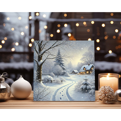Winter's Glow: Serene Snowscape Canvas Wall Art