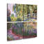Ensemble de 4 panneaux muraux sur toile - "Le pont japonais IV" par Claude Monet pour décoration de salon, de chambre à coucher ou de bureau 