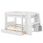Lit superposé multifonctionnel avec bureau, tablettes de rangement et tiroirs-1302740809