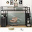 Full Size Metal Loft Bed with Storage (No Box Spring Needed, Strong Support)-1988897954