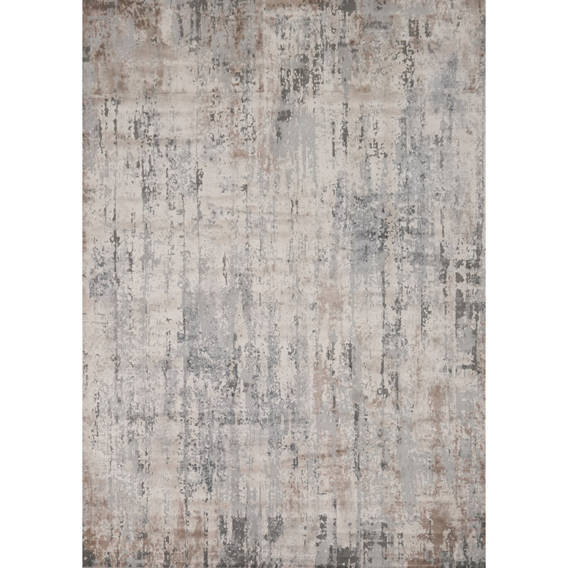 Tapis turc moderne texturé à la machine à motif neutre et subtil 8 x 10