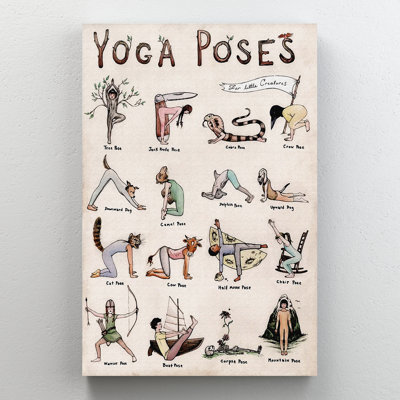 Yoga Illustration - Wrapped Canvas Print