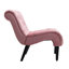 Chaise sans accoudoirs en velours rose pour un salon élégant - Pieds en bois avec garniture en mousse-1692966275