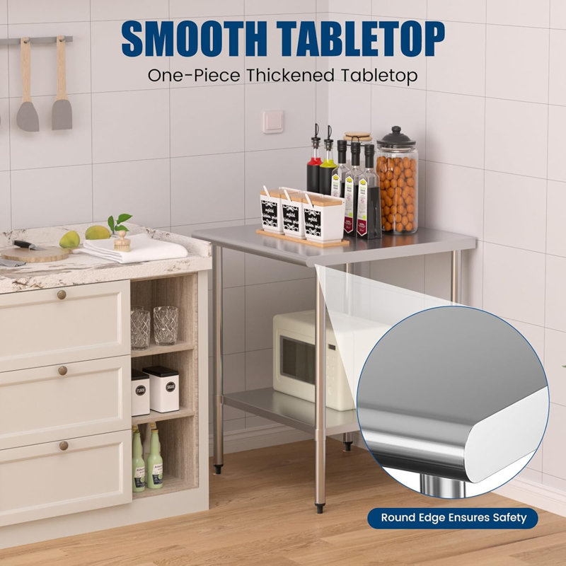 Table de travail en acier inoxydable