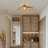Rattan Flush Mount Ceiling Light For Entryway Bedroom Hallway Corridor -1258383994