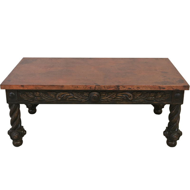 Copper & Turned Leg Coffee Table