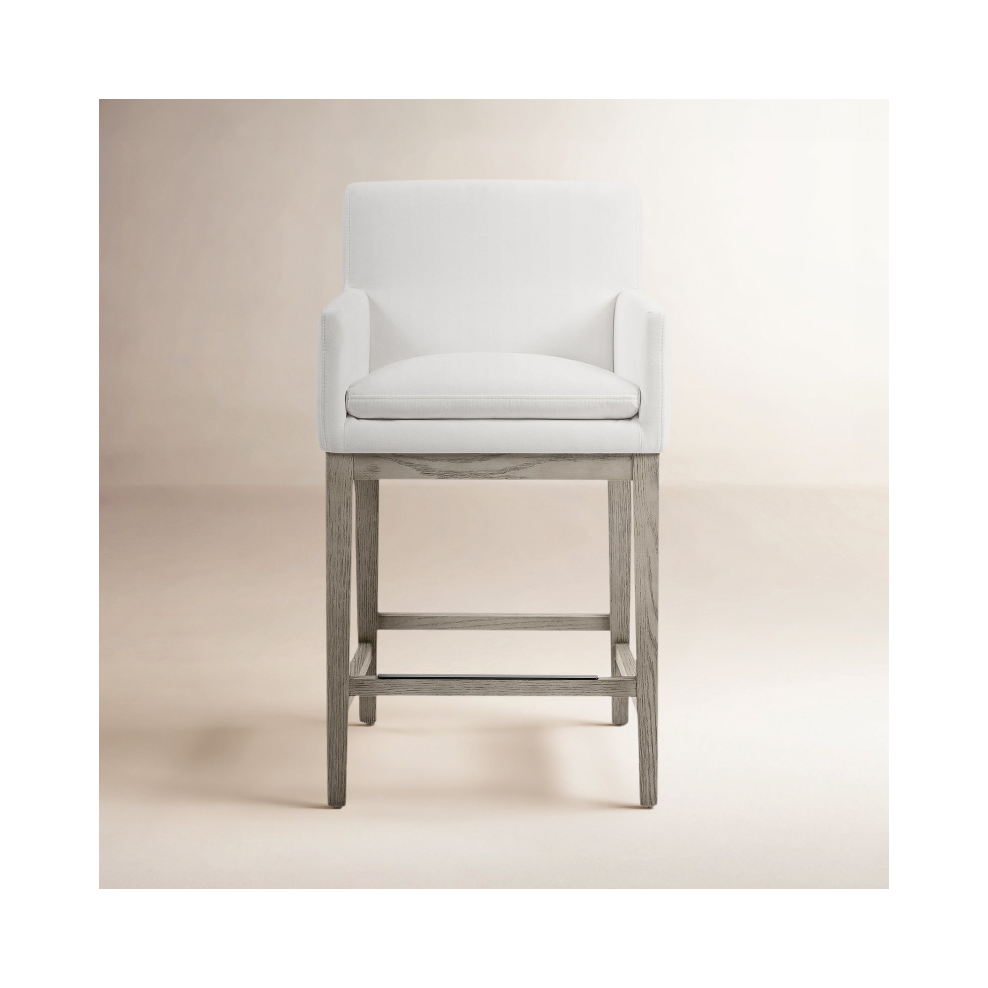 Bethea 25.98'' Counter Stool With Arms, Prestige Pearl Tweed