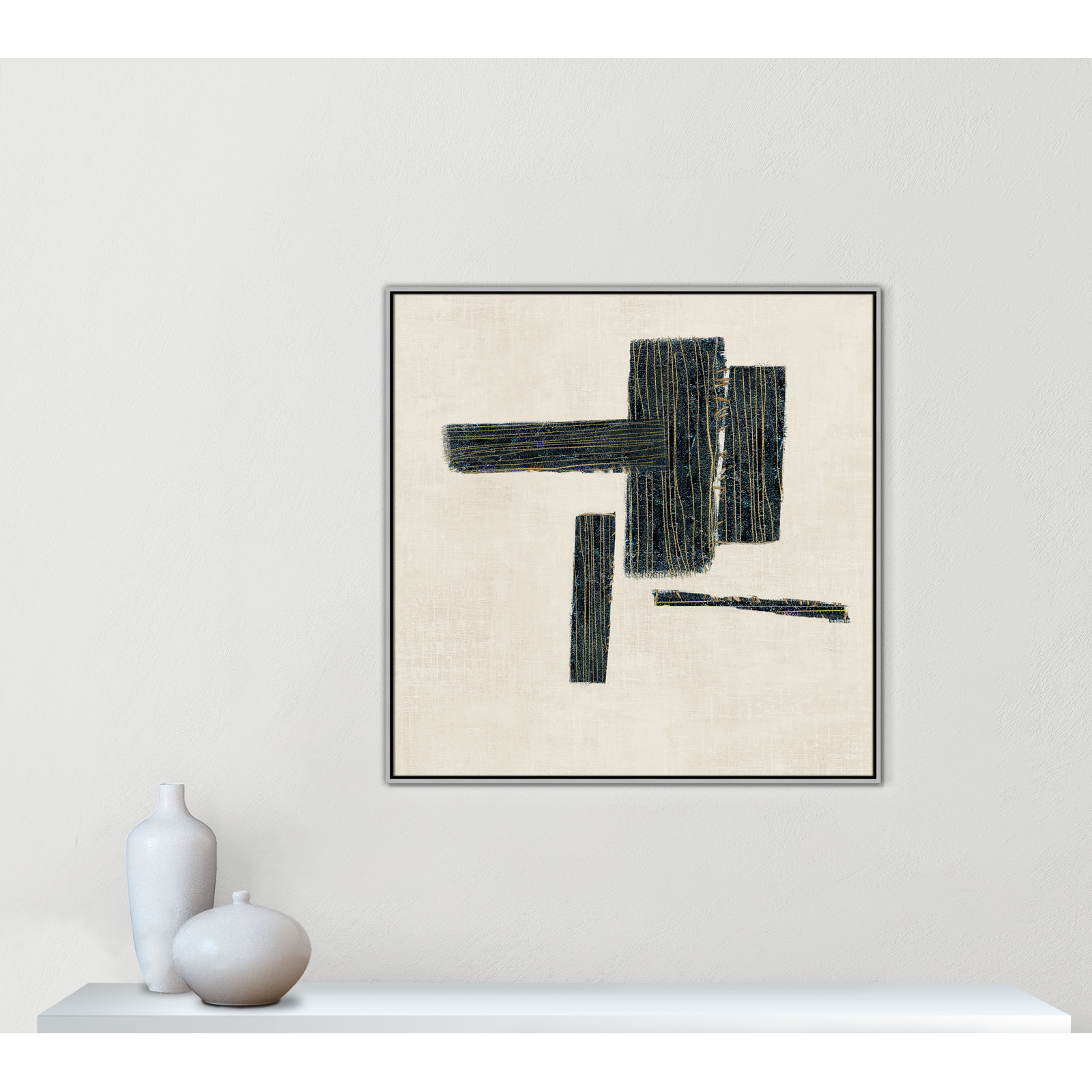 Copeland "Stitched II" Print, 41.5" H x 41.5" W, Silver