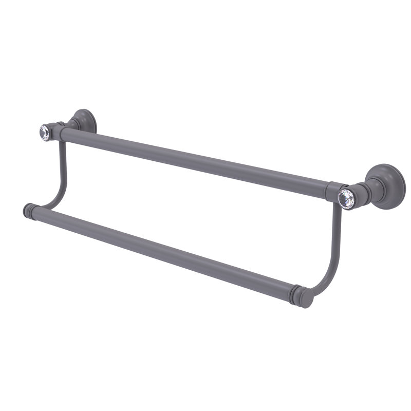 Porte-serviettes mural double 36 po Freyja, Gris mat, H 5,5 po x l 18 po x P 5,2 po