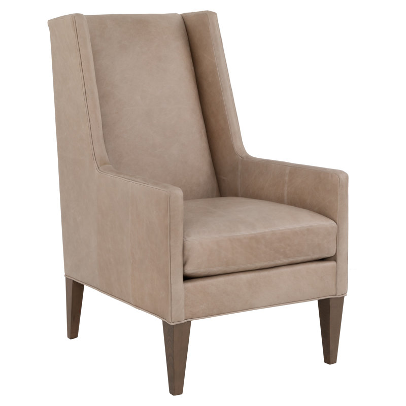Boyleston Leather Wingback Chair, Espresso, 1183 Dove