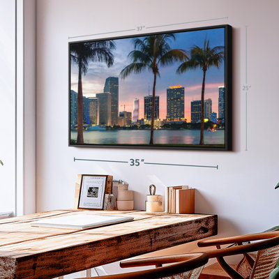 Miami Skyline At Dusk Canvas Print