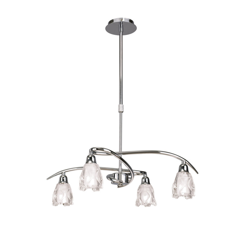 Champlon 4 - Light Shaded LED Chandelier, Polished Chrome