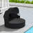 Patio Round Daybed Wicker Daybed w/ Retractable Canopy Separated Seating Sectional Sofa-1353719715