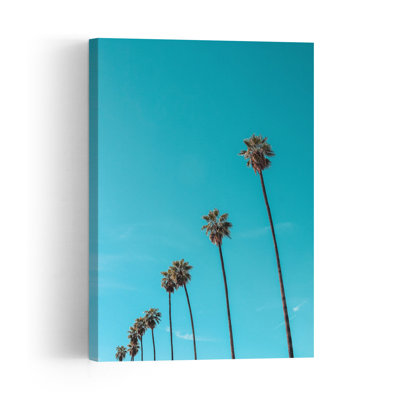 Skydusters Abstract Palm Tree Landscape Tropical Wall Art Print 1 Piece Wrapped Canvas Wall Art