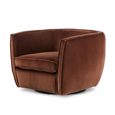 Fauteuil demi-tonneau pivotant rembourré Paulornette