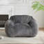 Fauteuil à billes d'intérieur, fausse fourrure grise