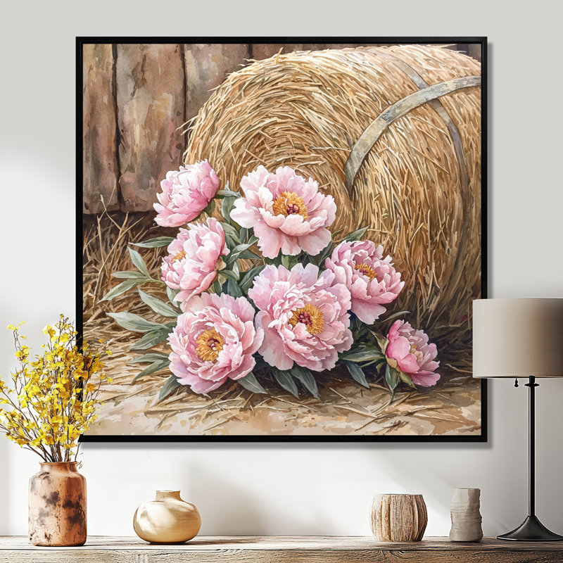 Britton - Floral Wall Art, Floater Framed Print, Black, 16" H x 16" W